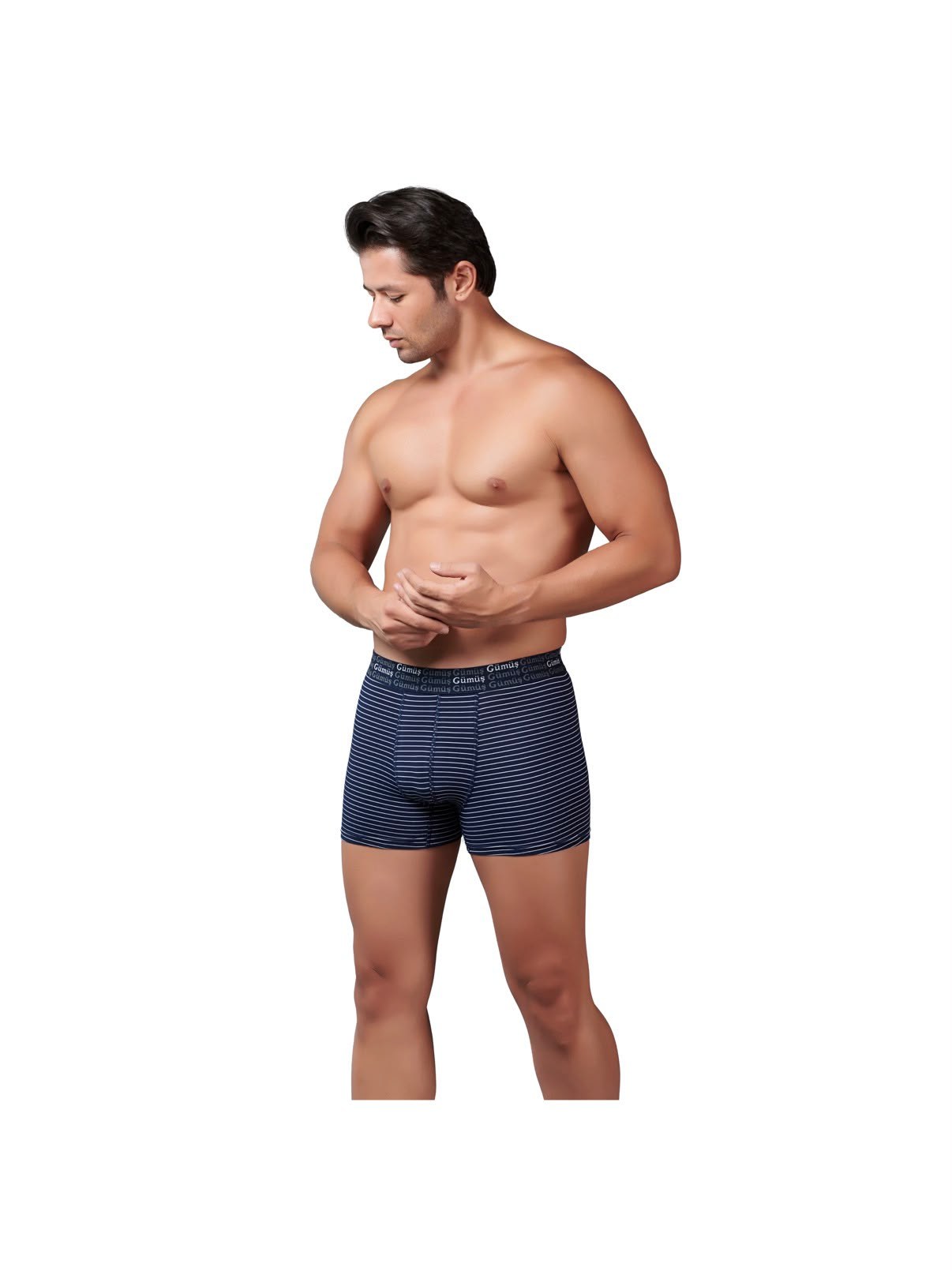 GÜMÜŞ ERKEK 12Lİ ÇİZGİLİ BOXER