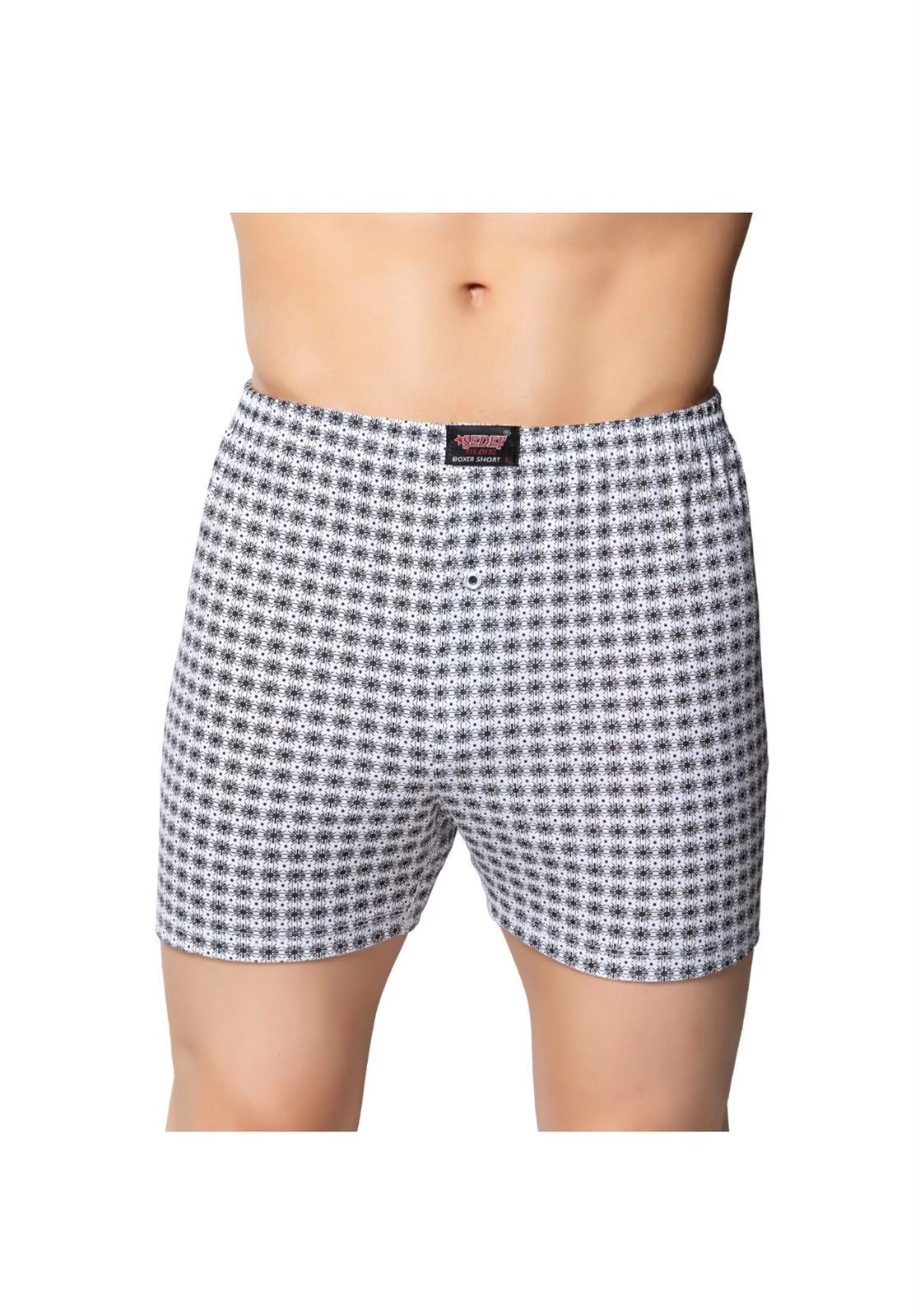SEDEF ERKEK 12Lİ DÜĞMELİ DESENLİ BOXER
