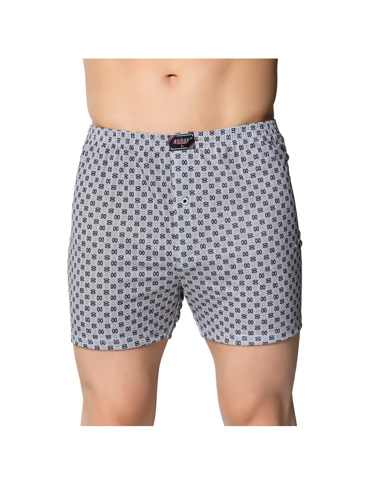 SEDEF ERKEK 12Lİ DÜĞMELİ DESENLİ BOXER