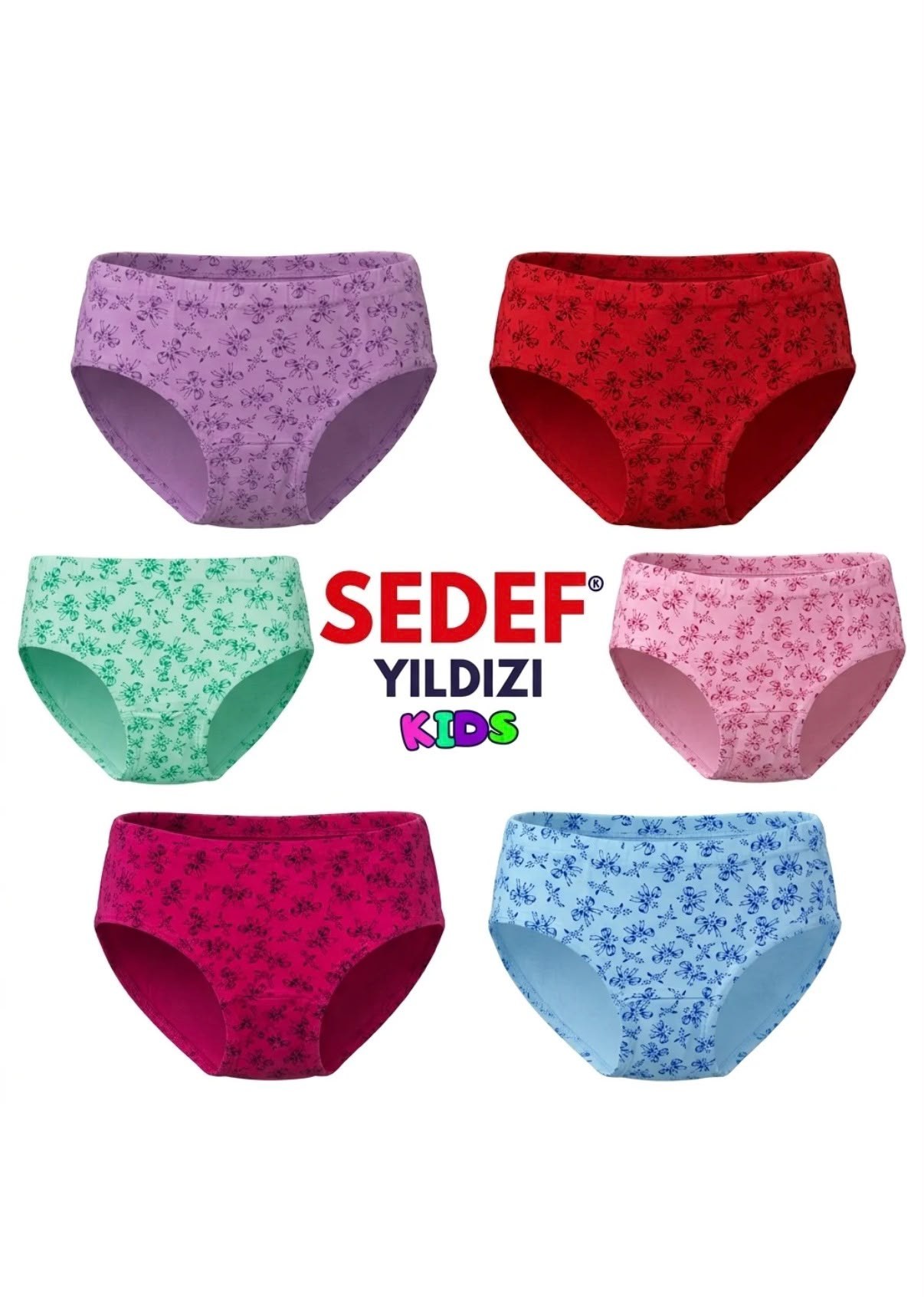 SEDEF YILDIZ 12Lİ KIZ PASTEL KOM KÜLOT
